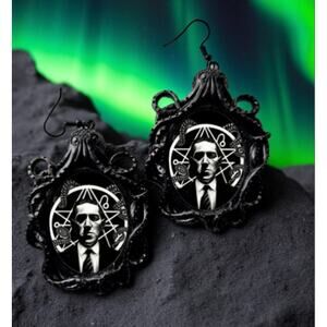 Necronomicon Earrings H.P. Lovecraft Jewelry Call of Cthulhu